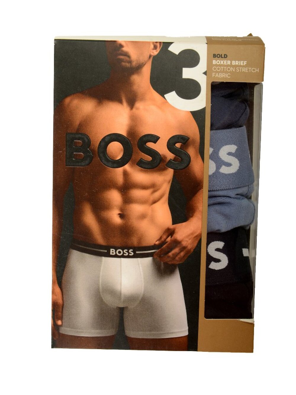 Hugo Boss Men's "Bold" Logo Strap 3 Pack Long Boxer Brief Underwear US S IT 48